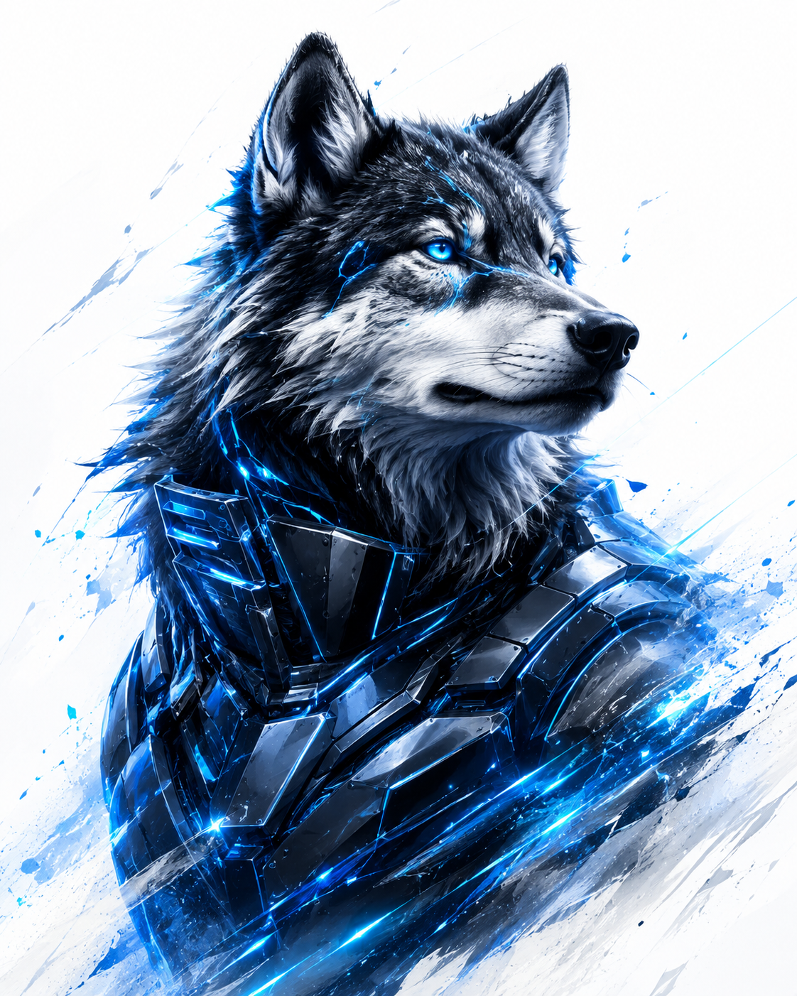 Lobo cibernético representando la identidad visual de ALGIZ
